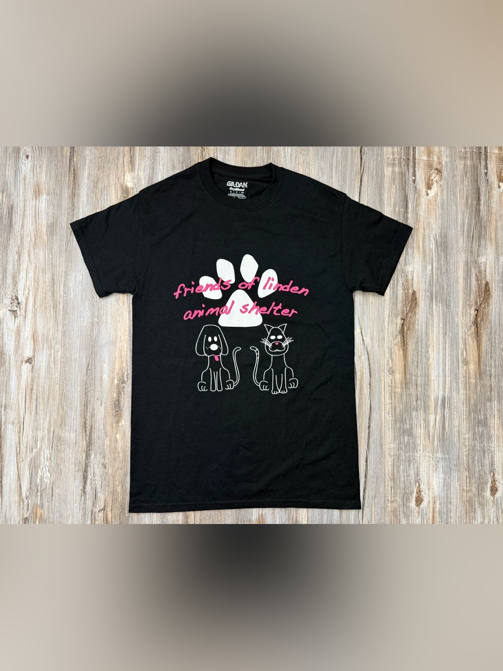 Friends of Linden Animal Shelter T-Shirt Men’s Small Black Short Sleeve N.J.